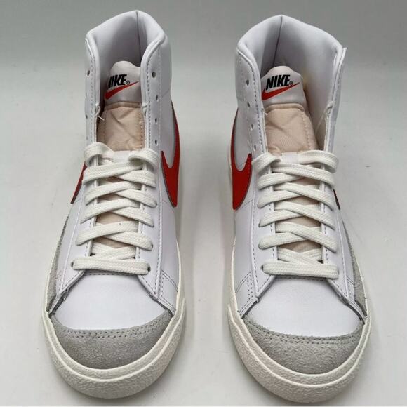 Nike Women's Sz 8 Blazer Mid '77 White Habanero Red Sail Sneakers CZ1055 101 - Picture 3 of 5